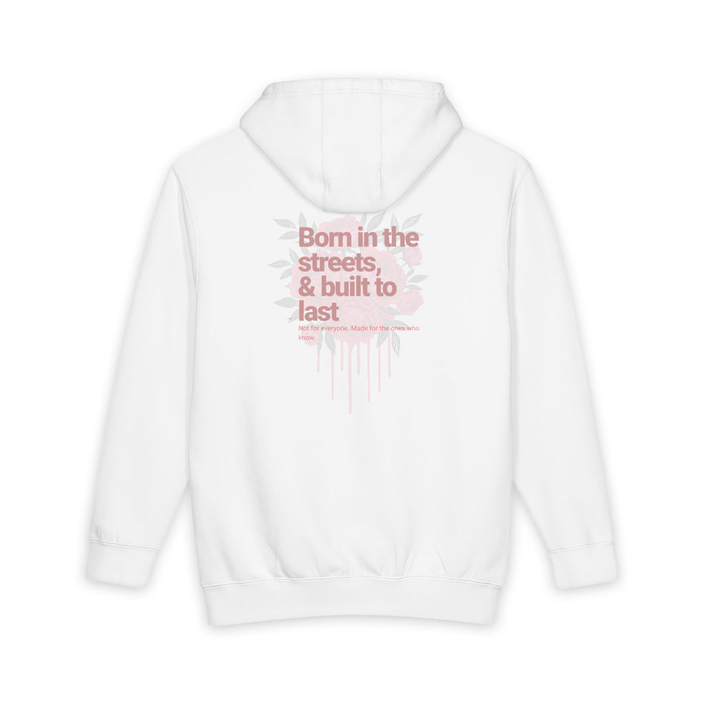Corvus 22 Floral Graphic Hoodie — "Born in the streets, & built to last" Back Print
