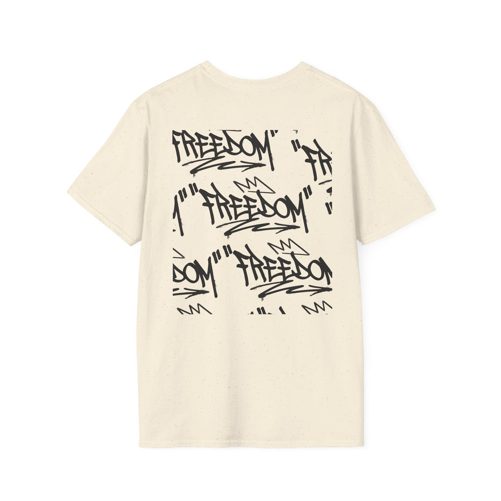 Black Graffiti Logo T-Shirt — Subtle Streetwear Tee with Back Art