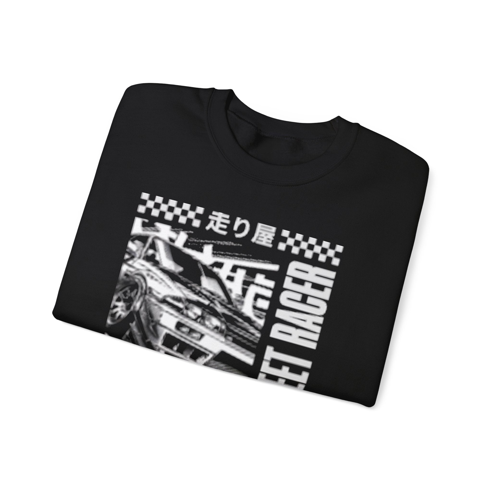 Street Racer Crewneck Sweatshirt — Vintage Japanese Drift Racing Graphic