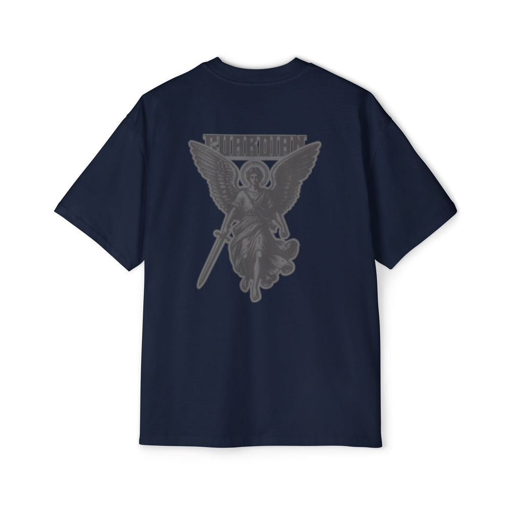 Angel Graphic Tee — "Corvus" Gothic Chest Print, Archangel Back Design