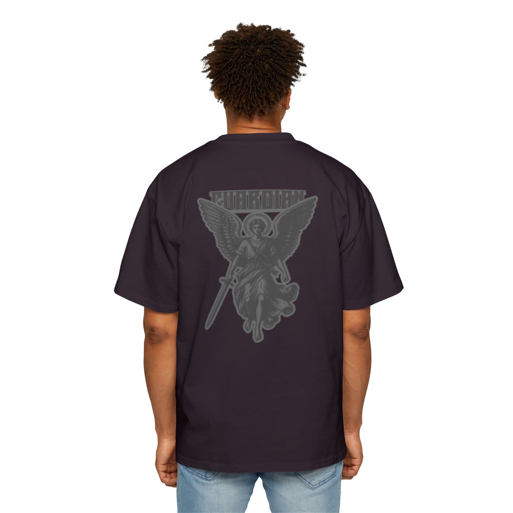 Angel Graphic Tee — "Corvus" Gothic Chest Print, Archangel Back Design