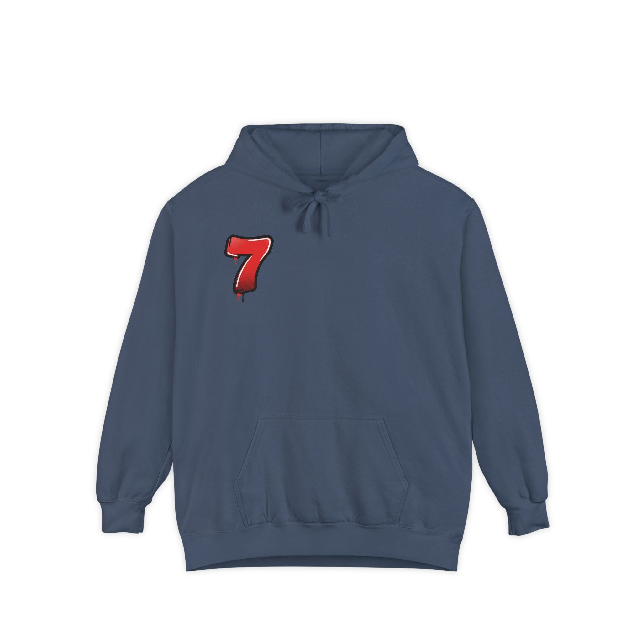 Lucky '7' Hoodie — Minimal Red Number Graphic Pullover