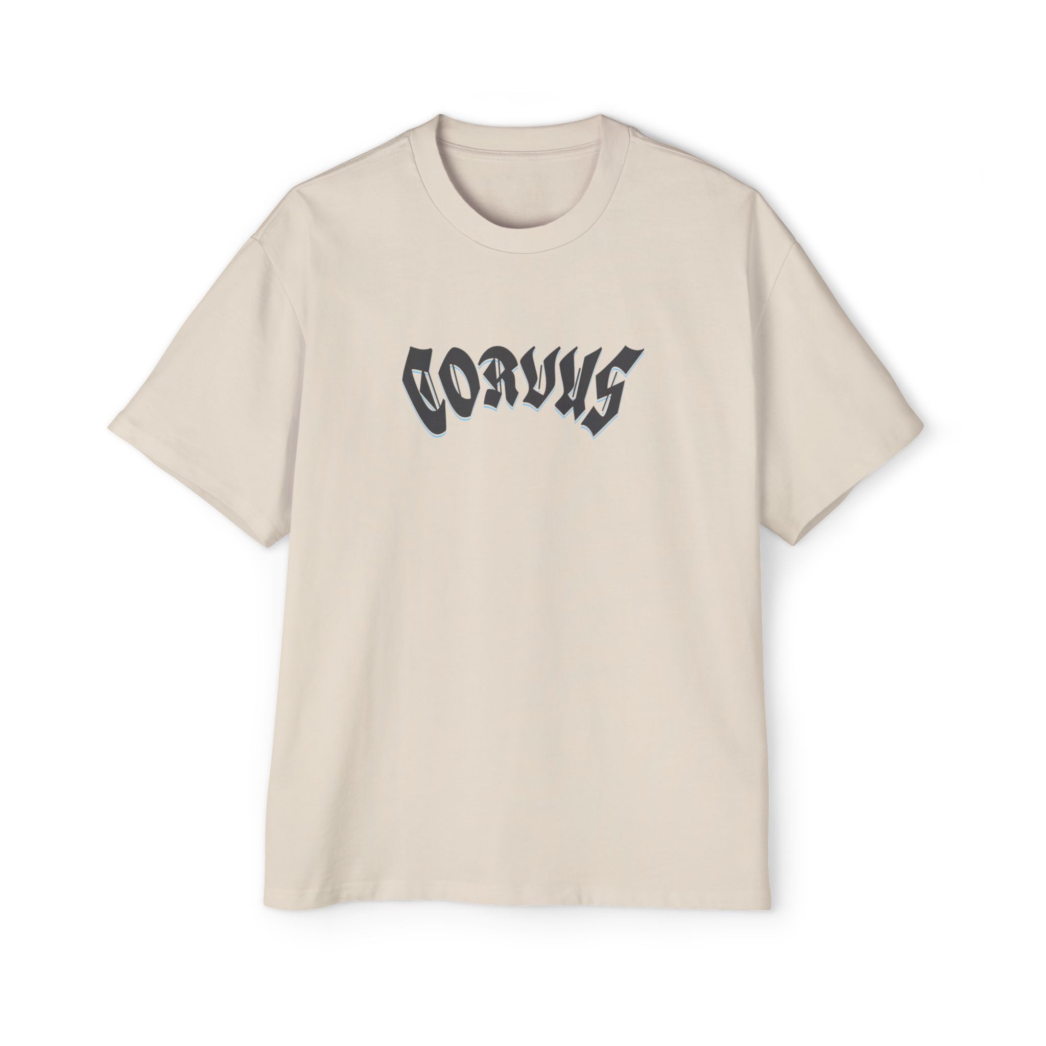 Angel Graphic Tee — "Corvus" Gothic Chest Print, Archangel Back Design