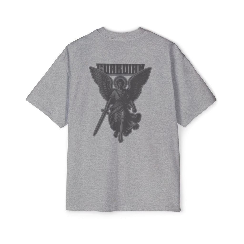 Angel Graphic Tee — "Corvus" Gothic Chest Print, Archangel Back Design
