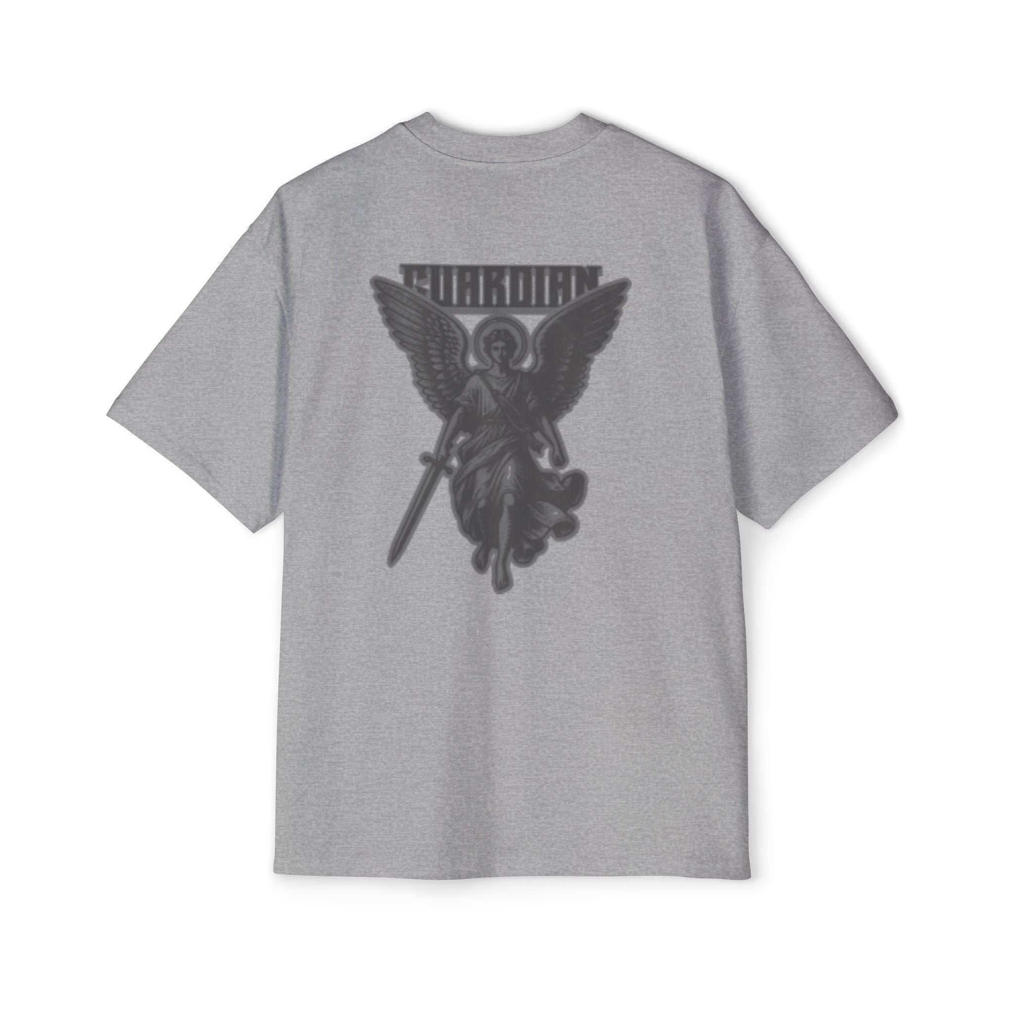 Angel Graphic Tee — "Corvus" Gothic Chest Print, Archangel Back Design