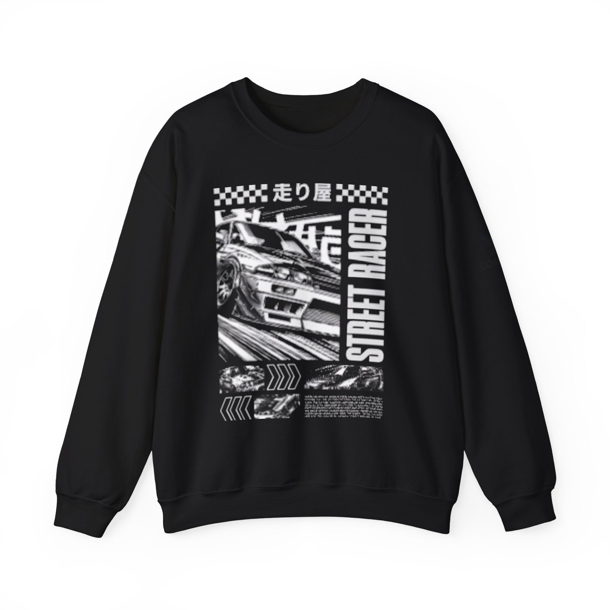 Street Racer Crewneck Sweatshirt — Vintage Japanese Drift Racing Graphic