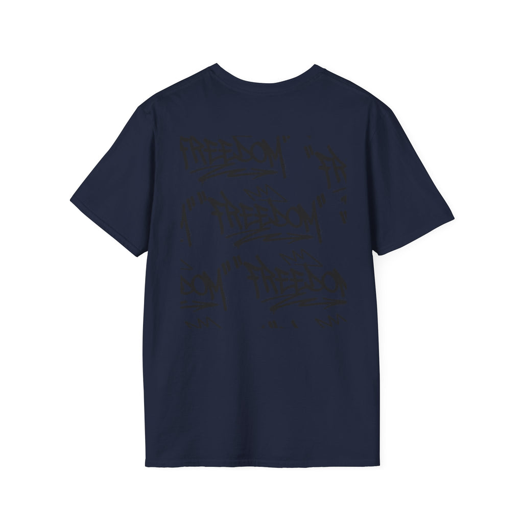 Black Graffiti Logo T-Shirt — Subtle Streetwear Tee with Back Art