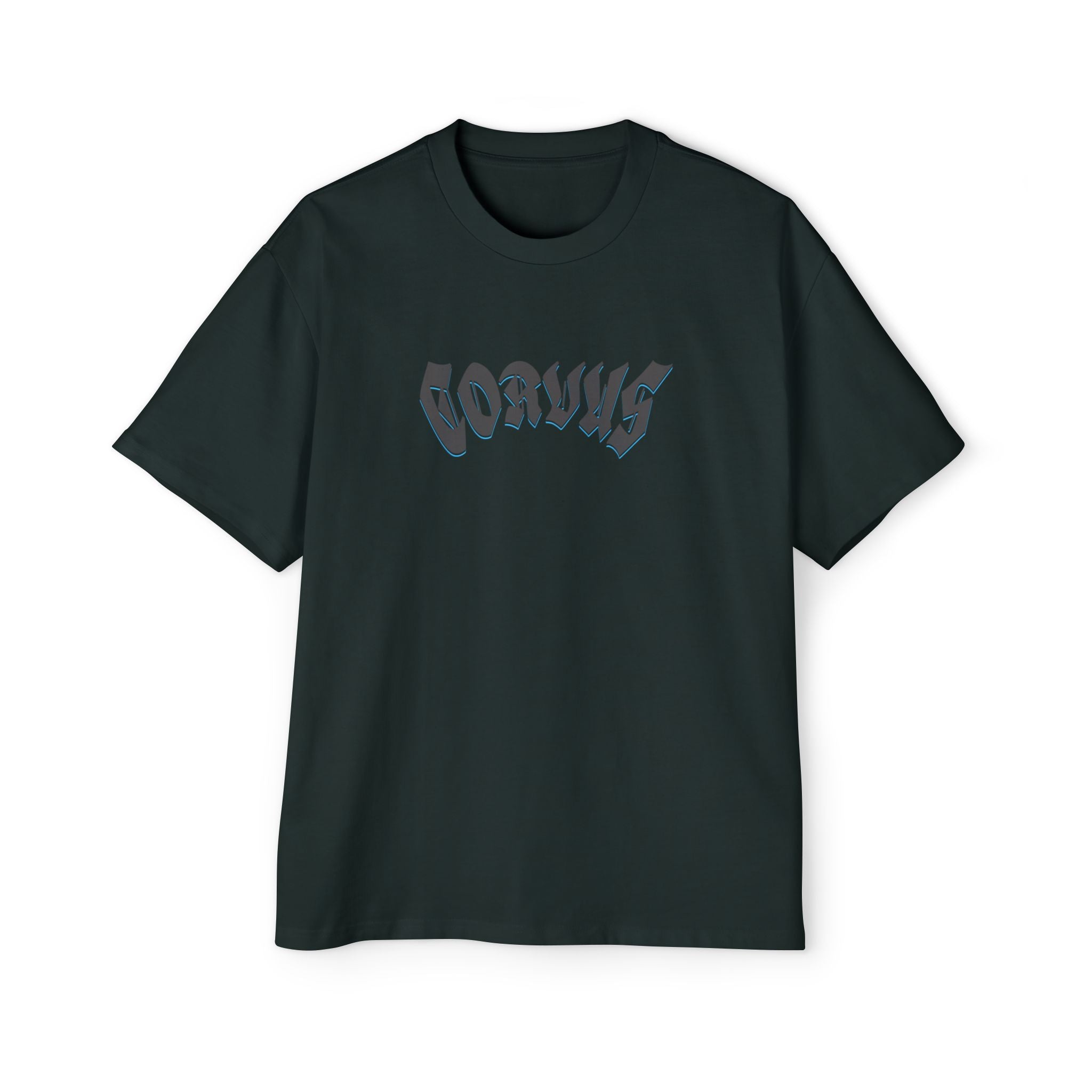 Angel Graphic Tee — "Corvus" Gothic Chest Print, Archangel Back Design