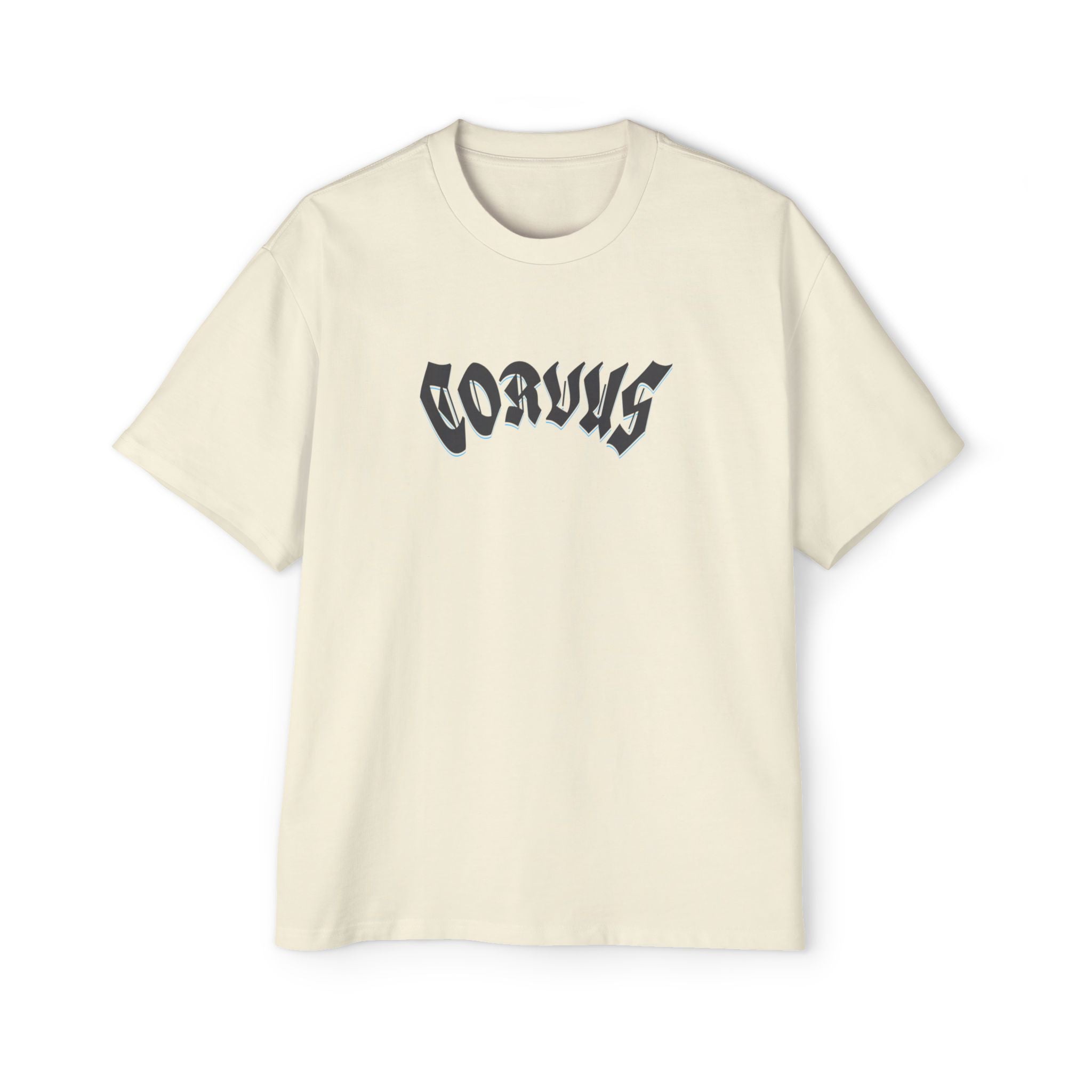 Angel Graphic Tee — "Corvus" Gothic Chest Print, Archangel Back Design