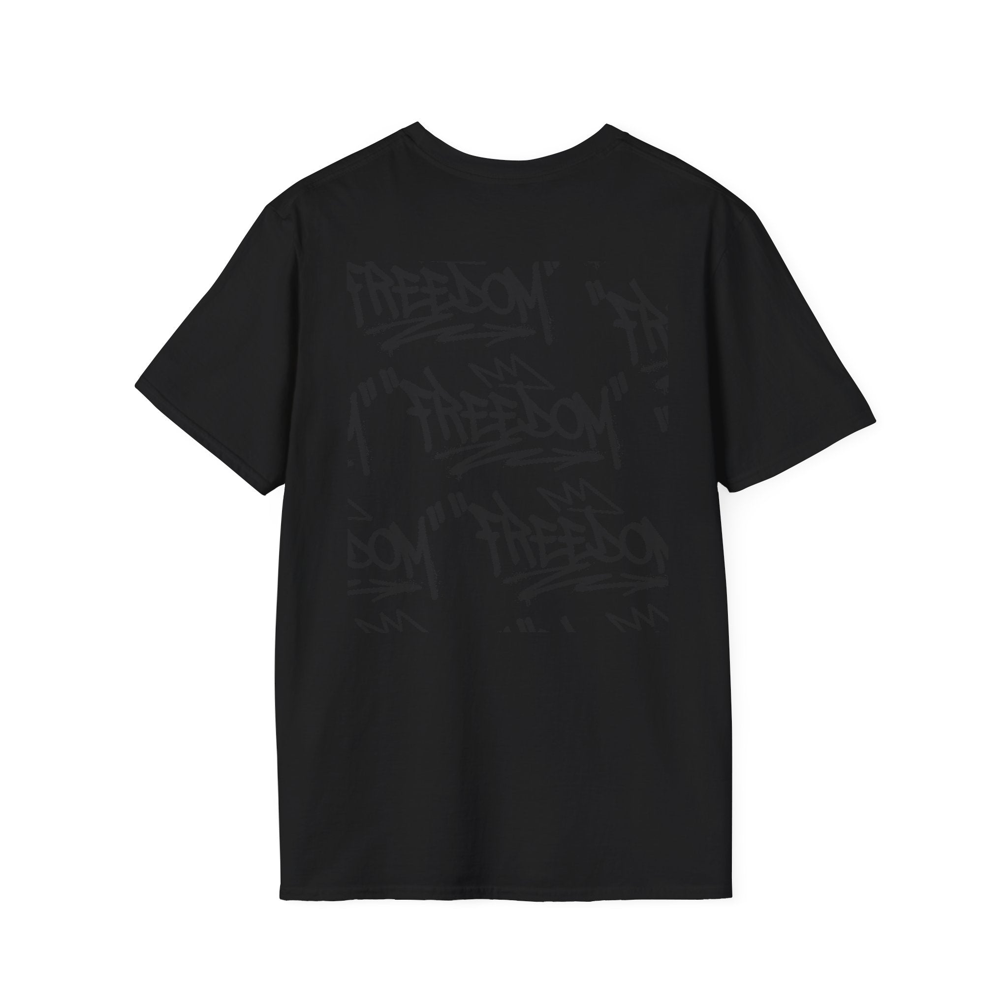 Black Graffiti Logo T-Shirt — Subtle Streetwear Tee with Back Art