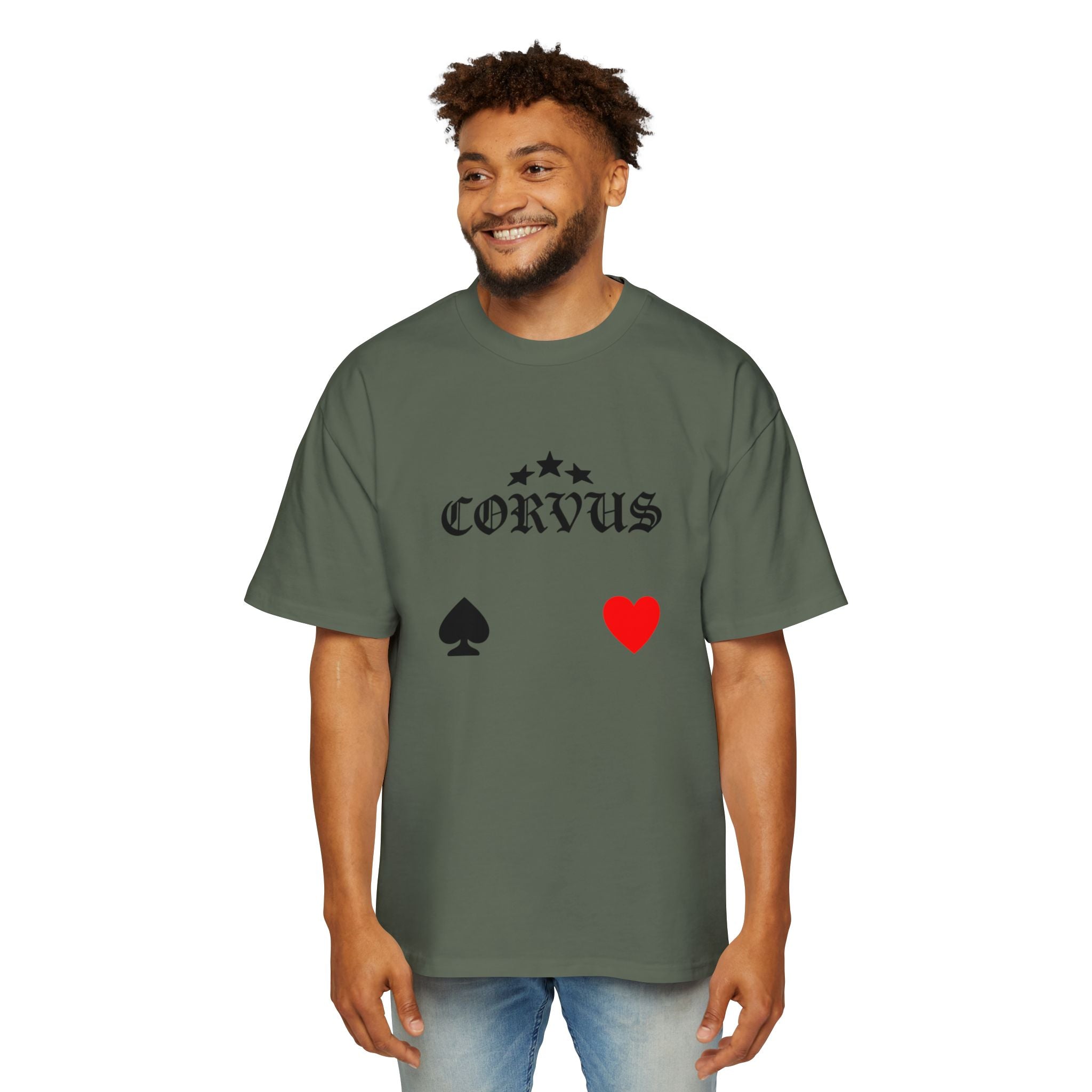 Corvus Gothic Tee — Raven Wings & Playing Card Symbols Graphic T-Shirt