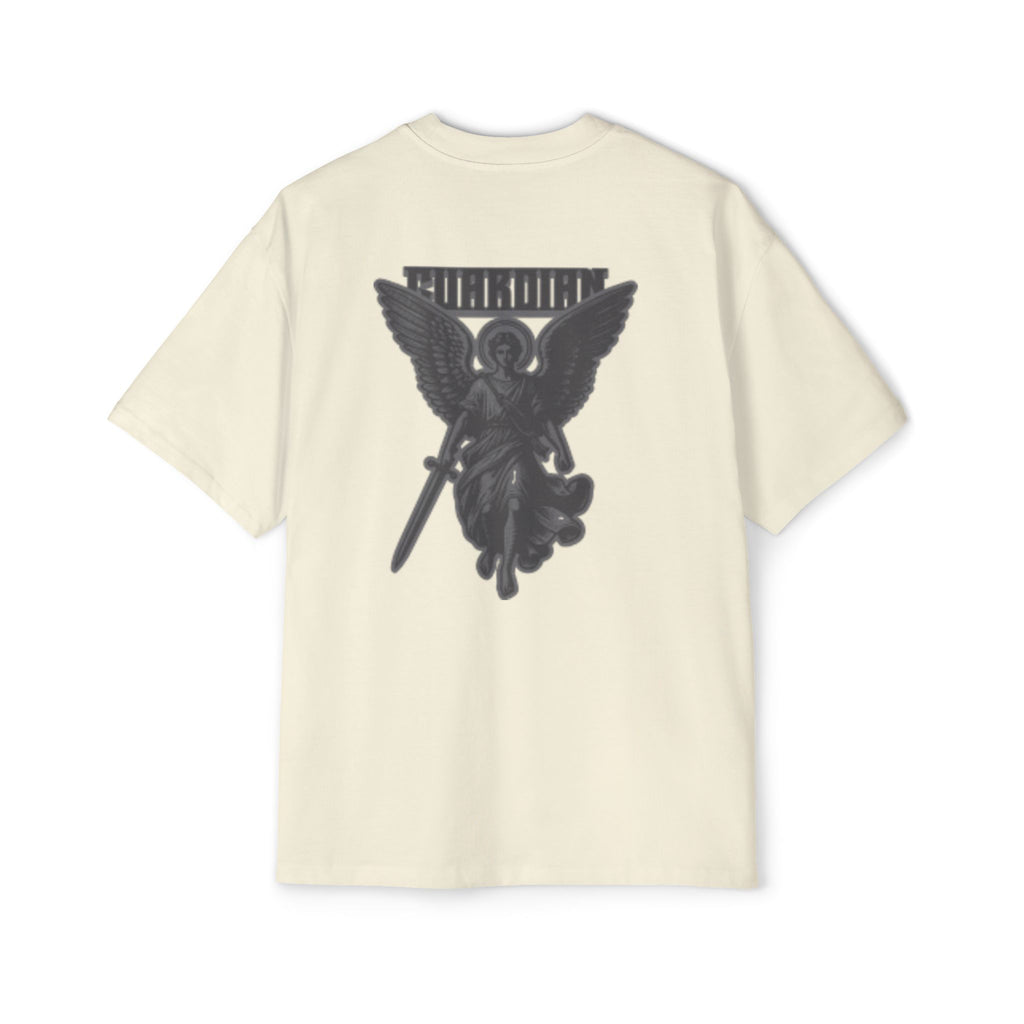 Angel Graphic Tee — "Corvus" Gothic Chest Print, Archangel Back Design