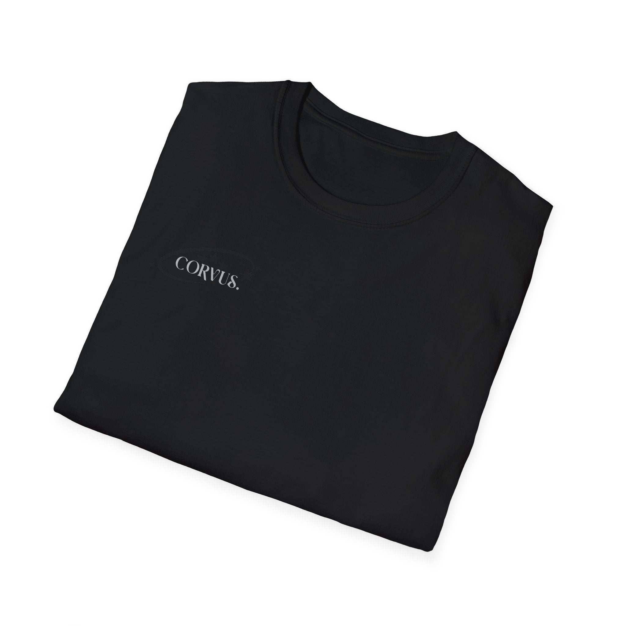 Black Graffiti Logo T-Shirt — Subtle Streetwear Tee with Back Art