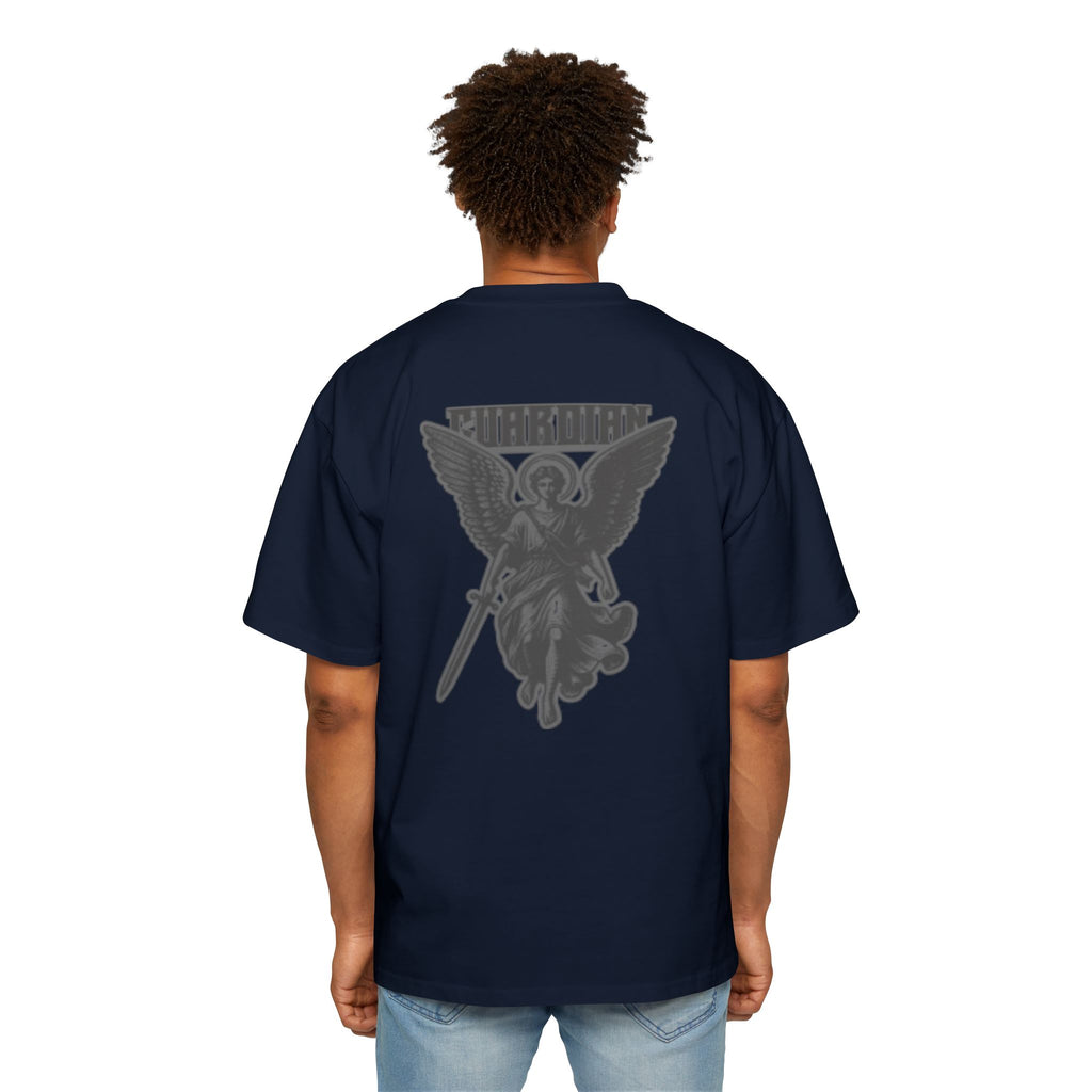 Angel Graphic Tee — "Corvus" Gothic Chest Print, Archangel Back Design