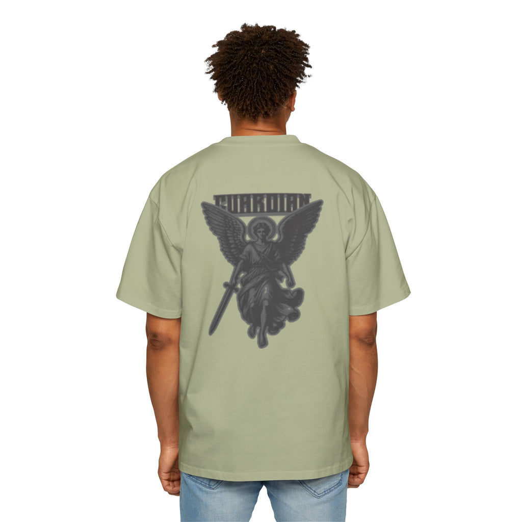 Angel Graphic Tee — "Corvus" Gothic Chest Print, Archangel Back Design