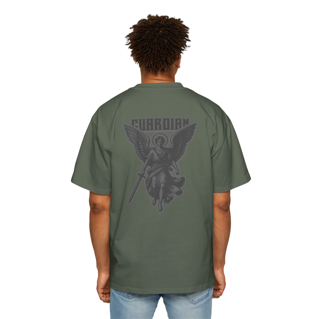 Angel Graphic Tee — "Corvus" Gothic Chest Print, Archangel Back Design