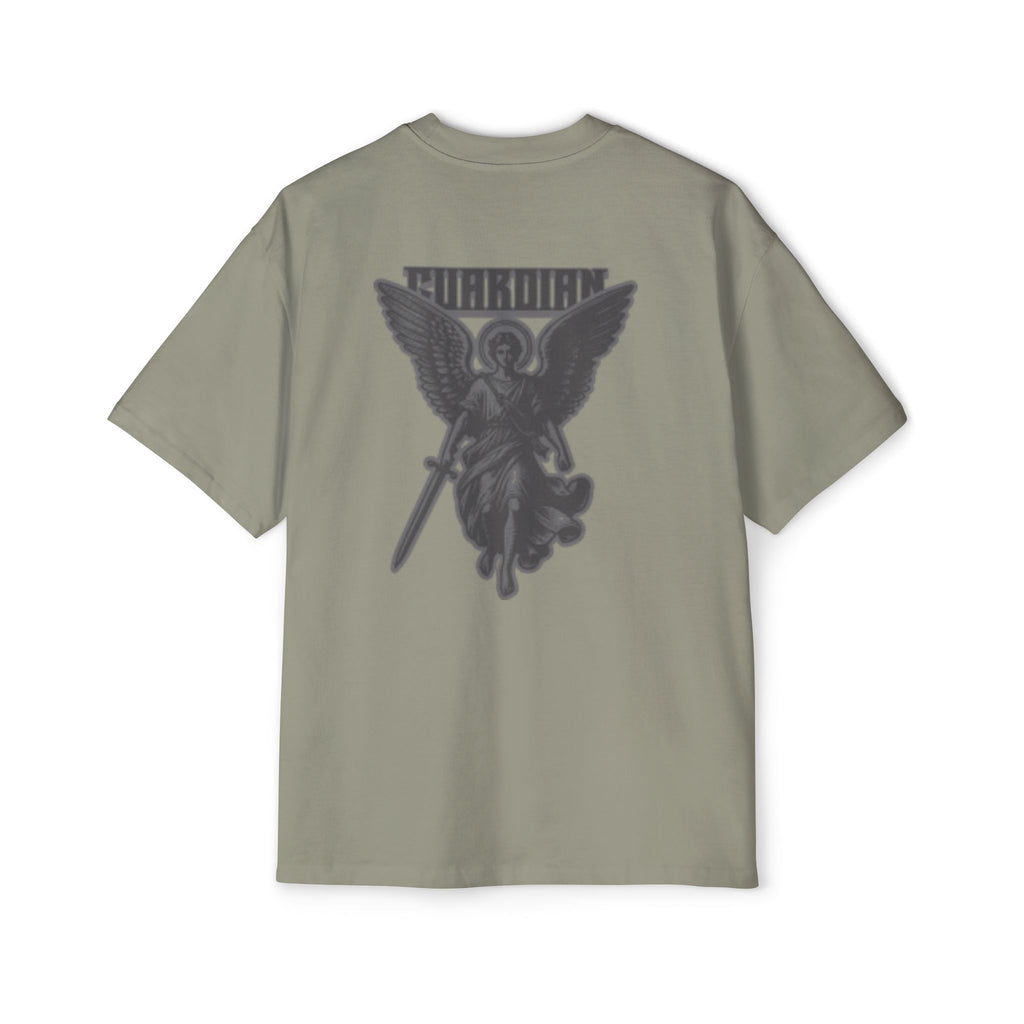 Angel Graphic Tee — "Corvus" Gothic Chest Print, Archangel Back Design