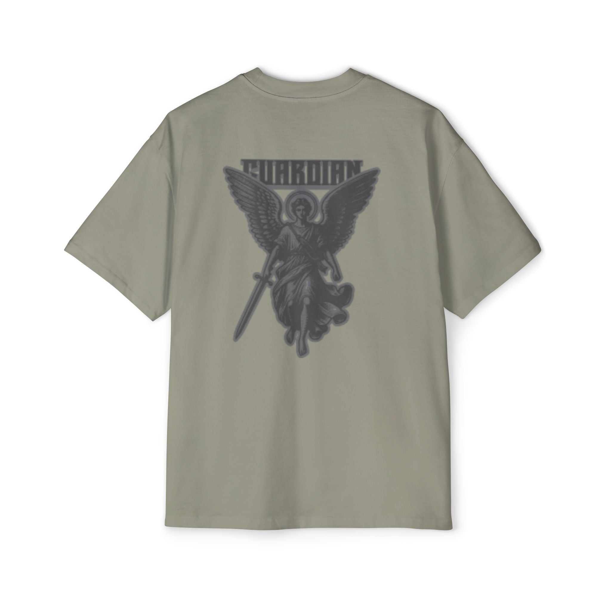 Angel Graphic Tee — "Corvus" Gothic Chest Print, Archangel Back Design