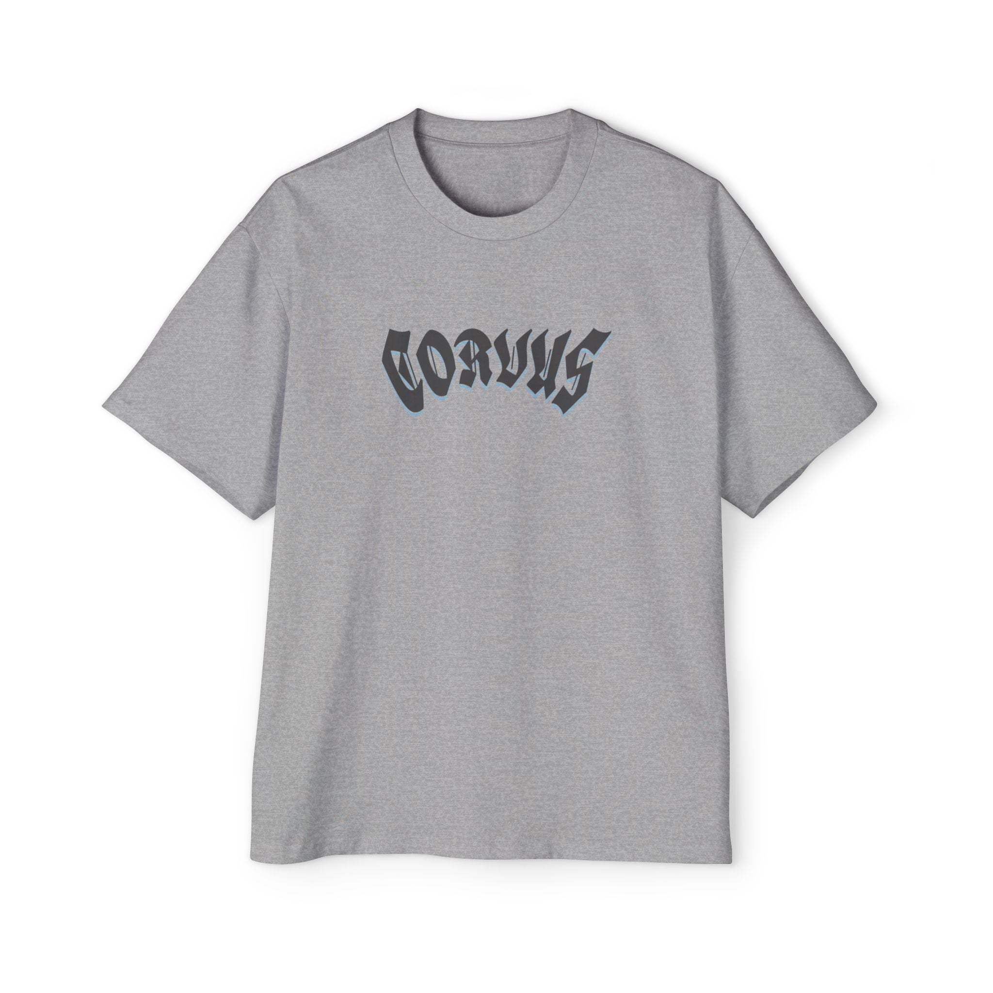 Angel Graphic Tee — "Corvus" Gothic Chest Print, Archangel Back Design