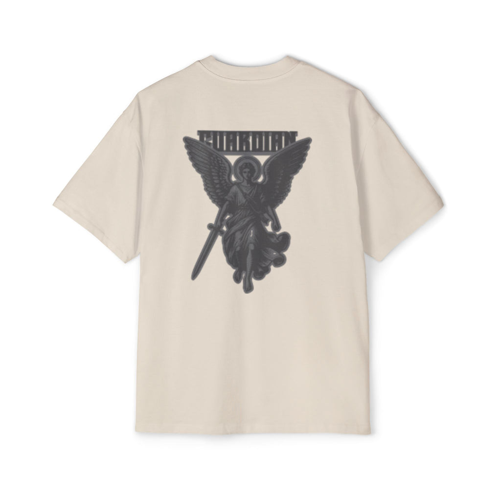 Angel Graphic Tee — "Corvus" Gothic Chest Print, Archangel Back Design