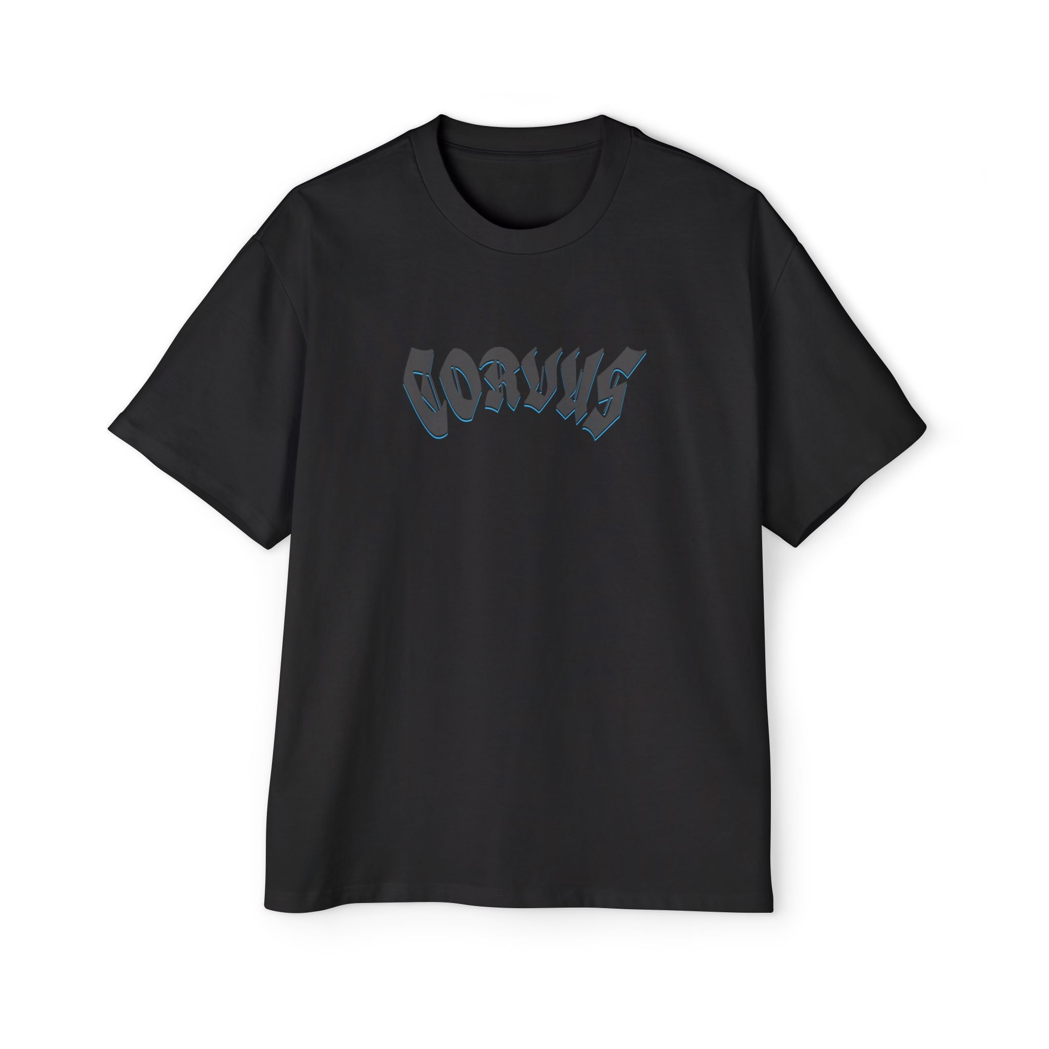 Angel Graphic Tee — "Corvus" Gothic Chest Print, Archangel Back Design