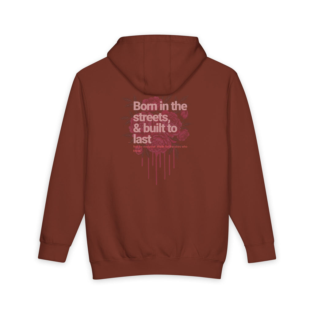 Corvus 22 Floral Graphic Hoodie — "Born in the streets, & built to last" Back Print