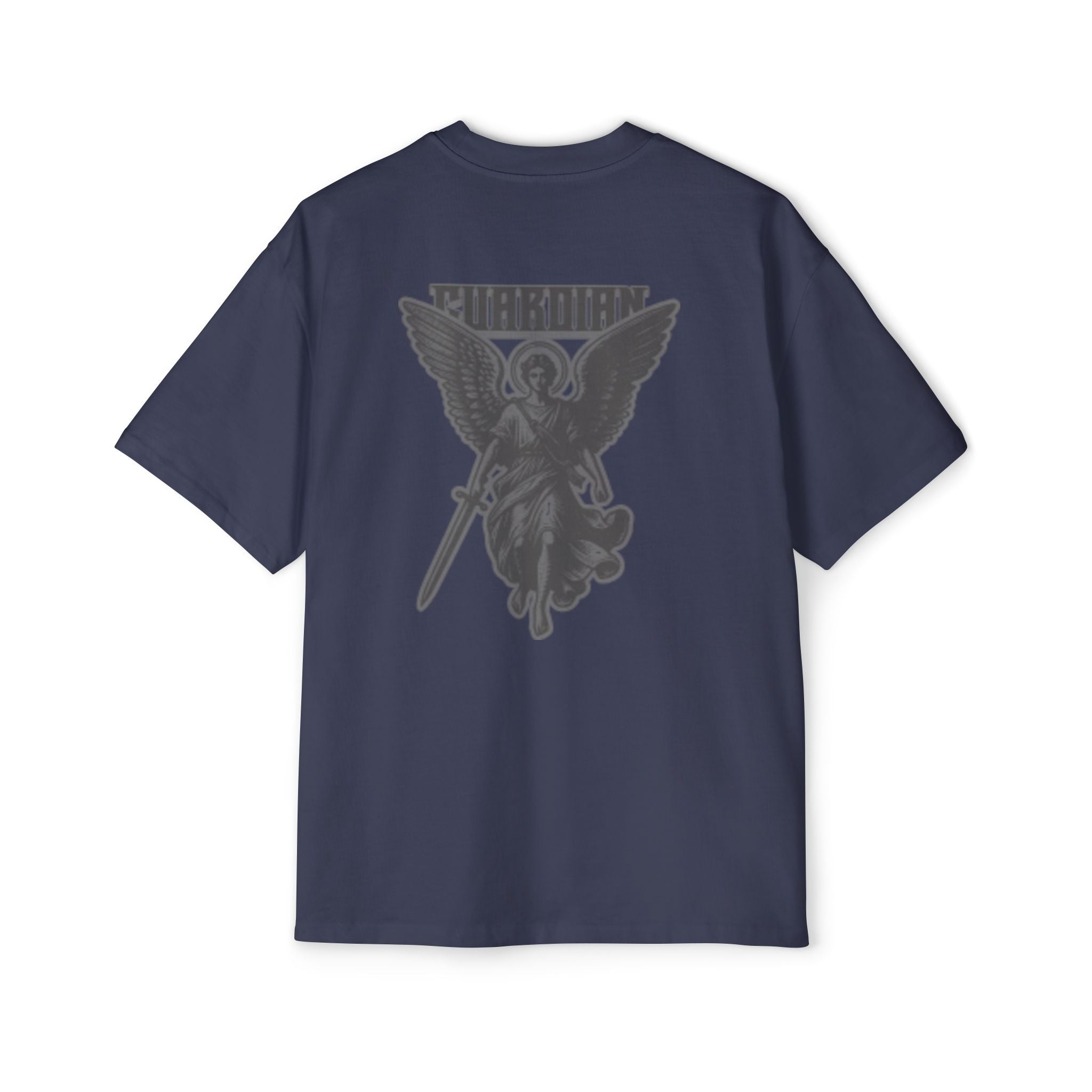 Angel Graphic Tee — "Corvus" Gothic Chest Print, Archangel Back Design