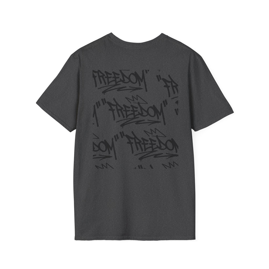 Black Graffiti Logo T-Shirt — Subtle Streetwear Tee with Back Art