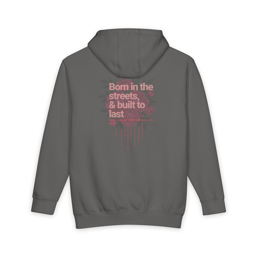 Corvus 22 Floral Graphic Hoodie — "Born in the streets, & built to last" Back Print