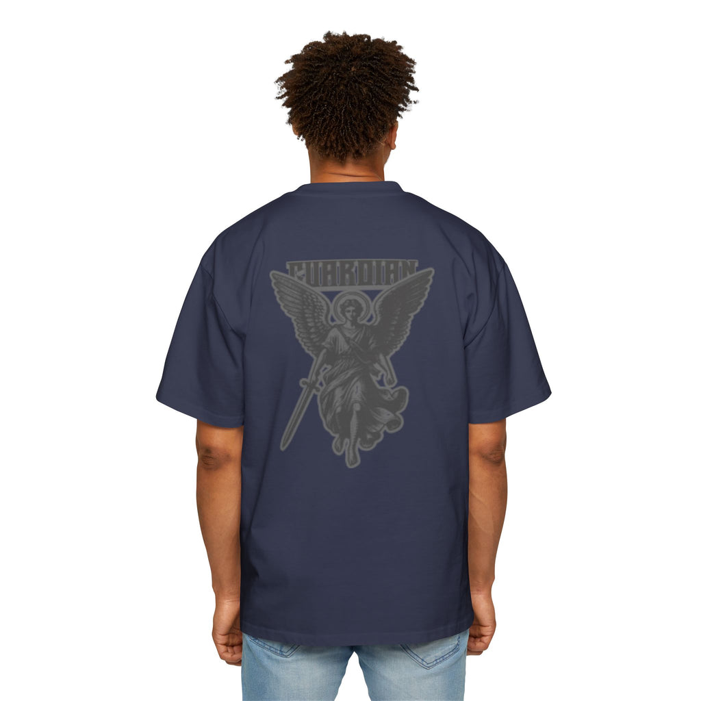 Angel Graphic Tee — "Corvus" Gothic Chest Print, Archangel Back Design