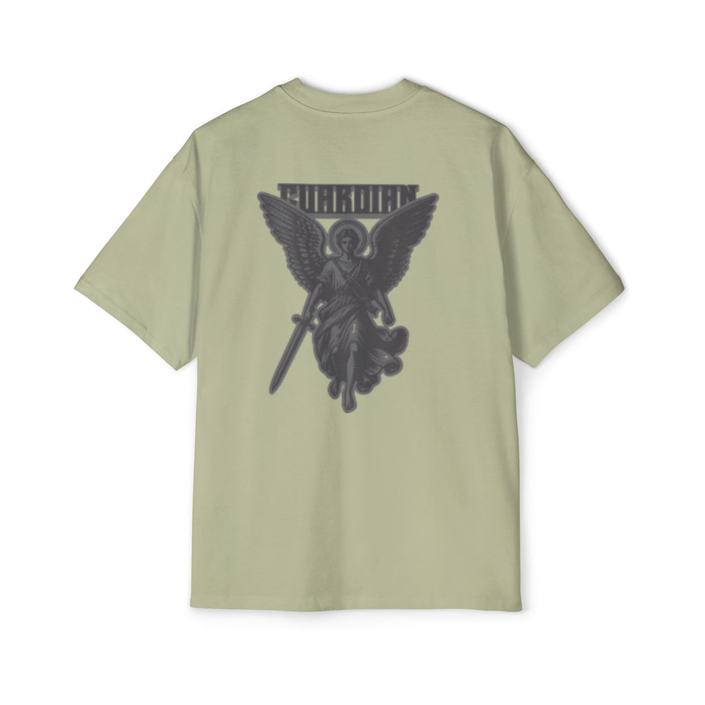 Angel Graphic Tee — "Corvus" Gothic Chest Print, Archangel Back Design