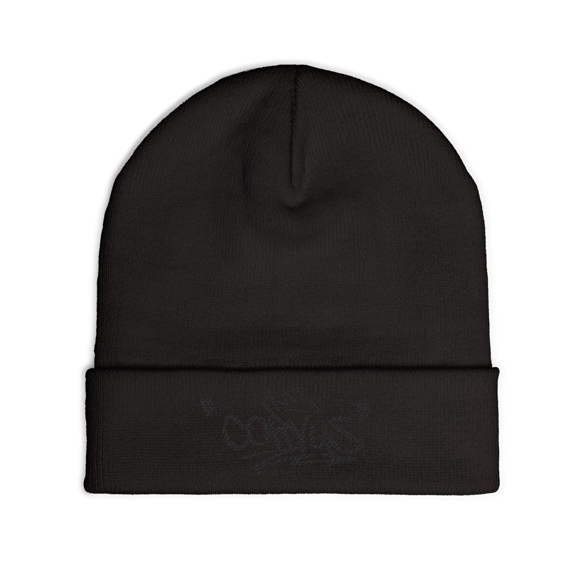 Embroidered 'Corvus' Graffiti Knit Beanie — Urban Streetwear Winter Hat