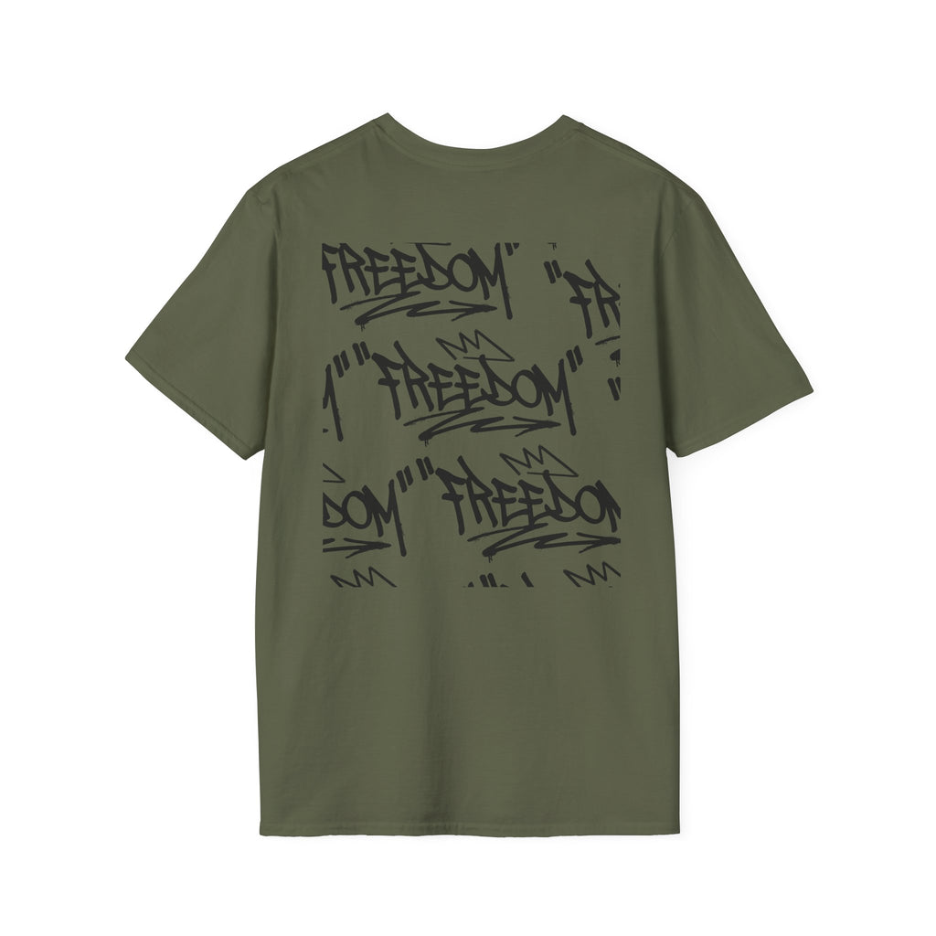Black Graffiti Logo T-Shirt — Subtle Streetwear Tee with Back Art