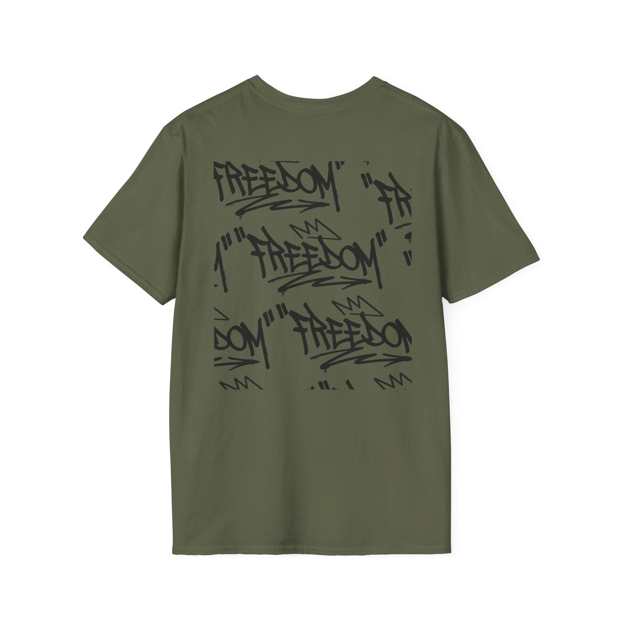 Black Graffiti Logo T-Shirt — Subtle Streetwear Tee with Back Art