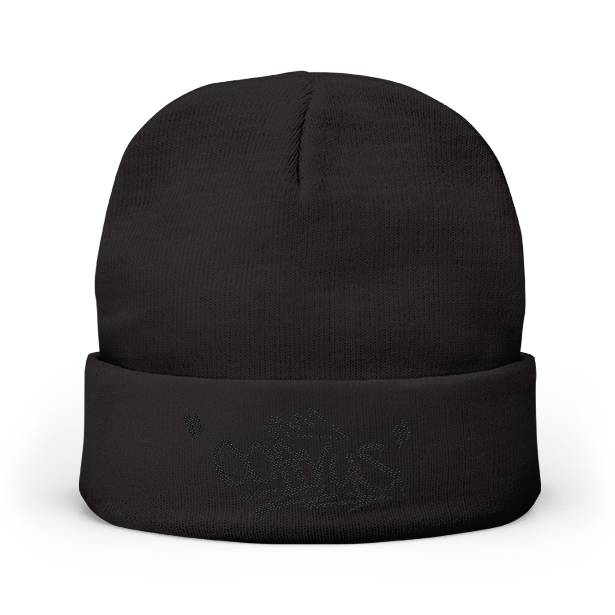 Embroidered 'Corvus' Graffiti Knit Beanie — Urban Streetwear Winter Hat