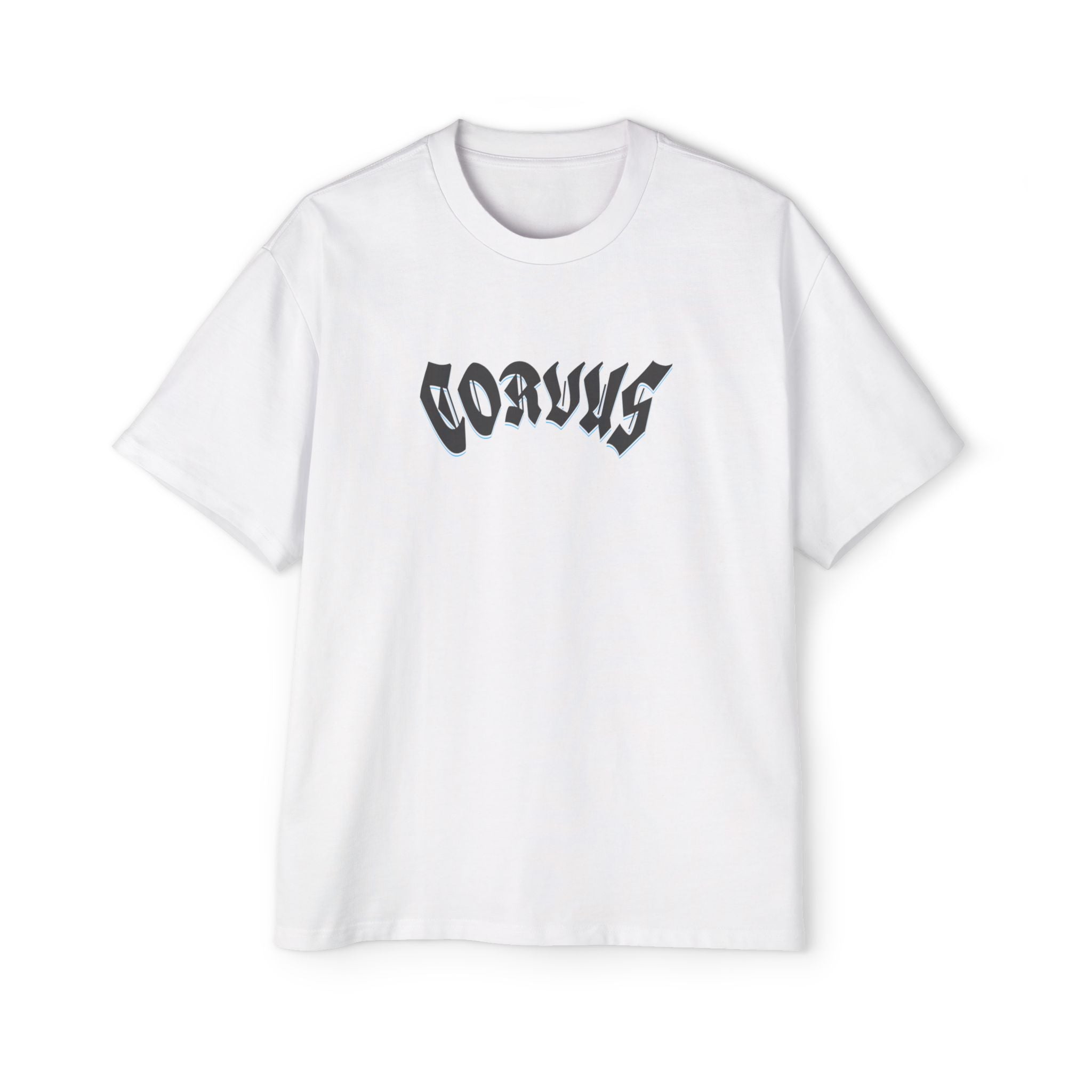 Angel Graphic Tee — "Corvus" Gothic Chest Print, Archangel Back Design