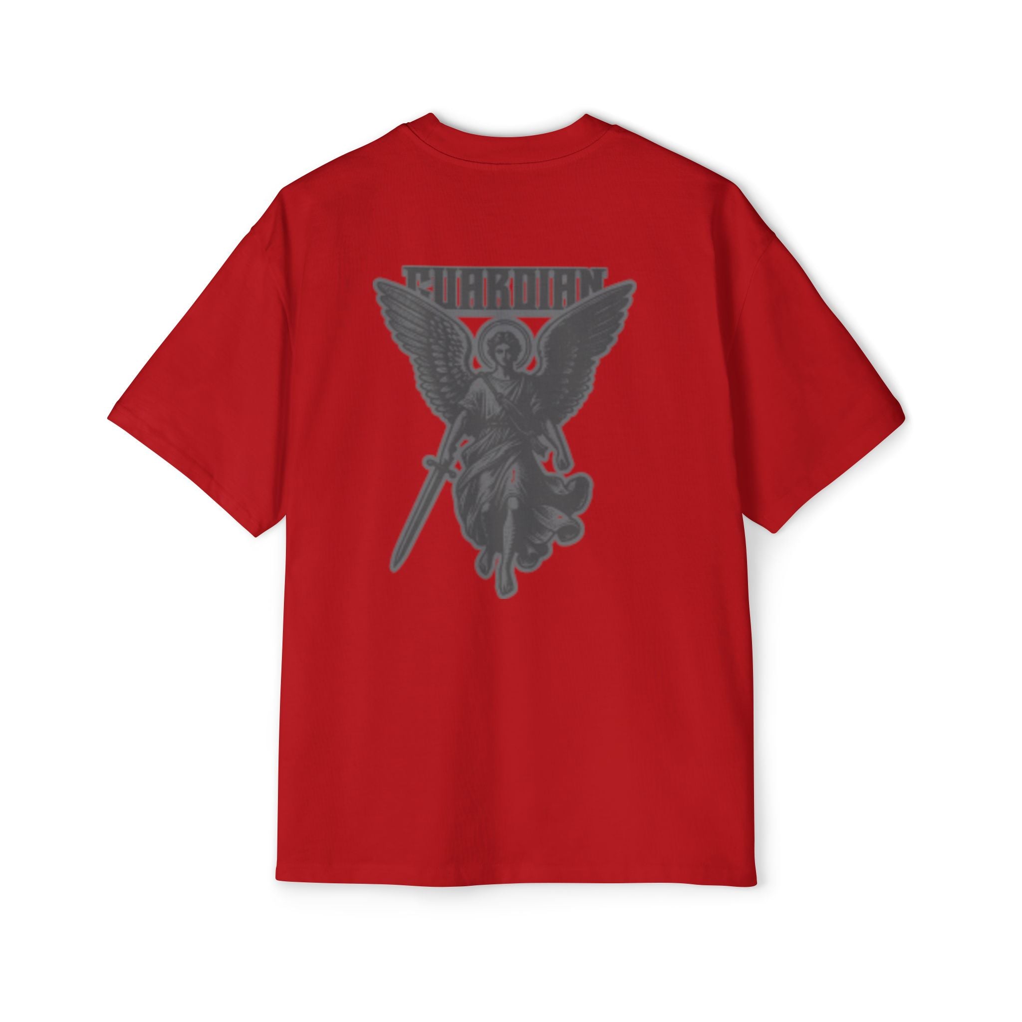 Angel Graphic Tee — "Corvus" Gothic Chest Print, Archangel Back Design