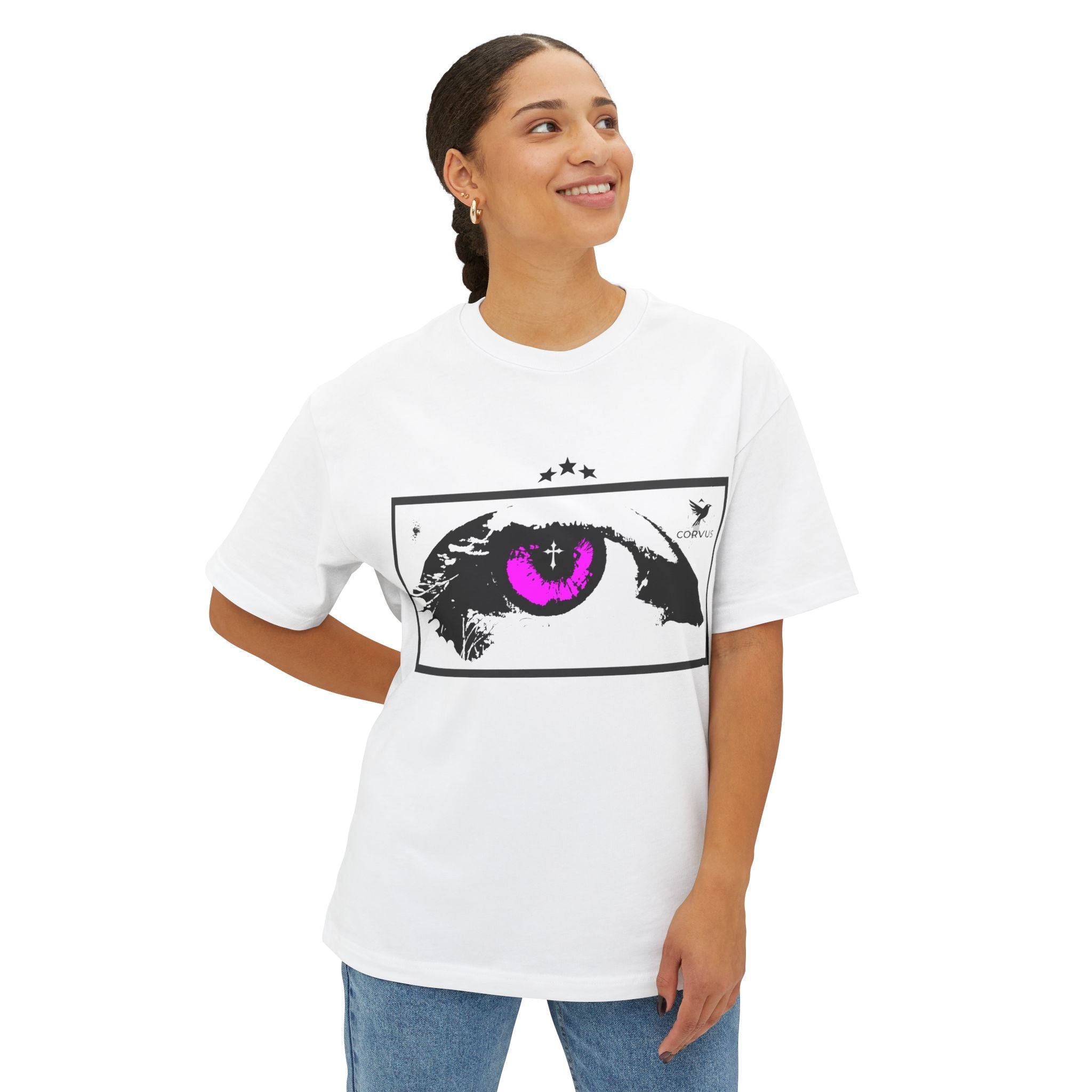 Mystic Eye Graphic Tee — Purple Iris Eye Design