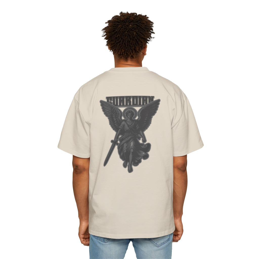 Angel Graphic Tee — "Corvus" Gothic Chest Print, Archangel Back Design