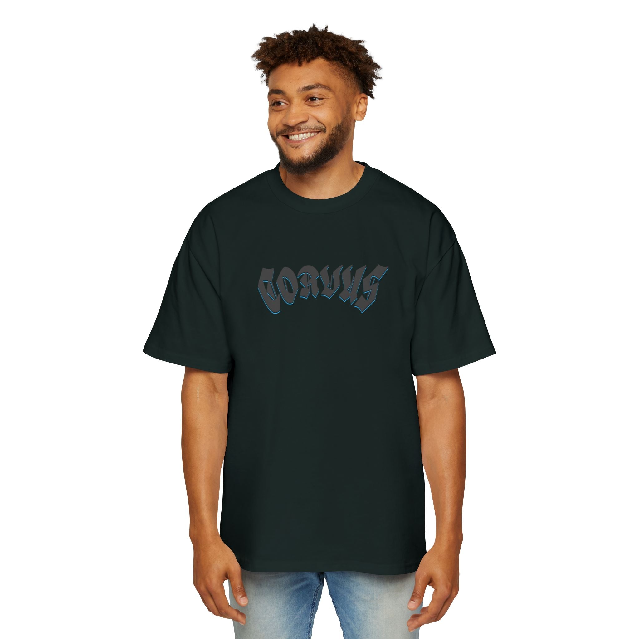 Angel Graphic Tee — "Corvus" Gothic Chest Print, Archangel Back Design