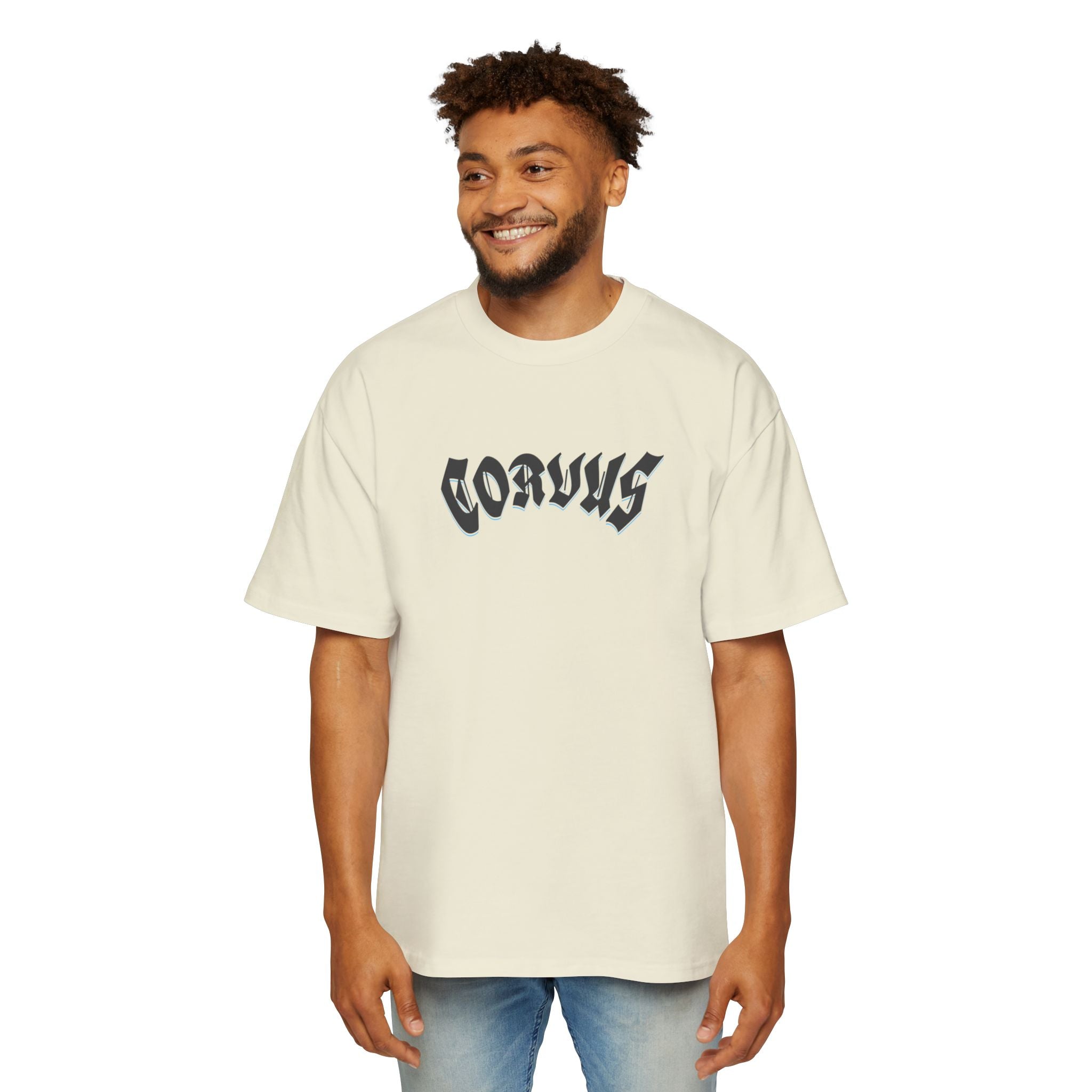 Angel Graphic Tee — "Corvus" Gothic Chest Print, Archangel Back Design